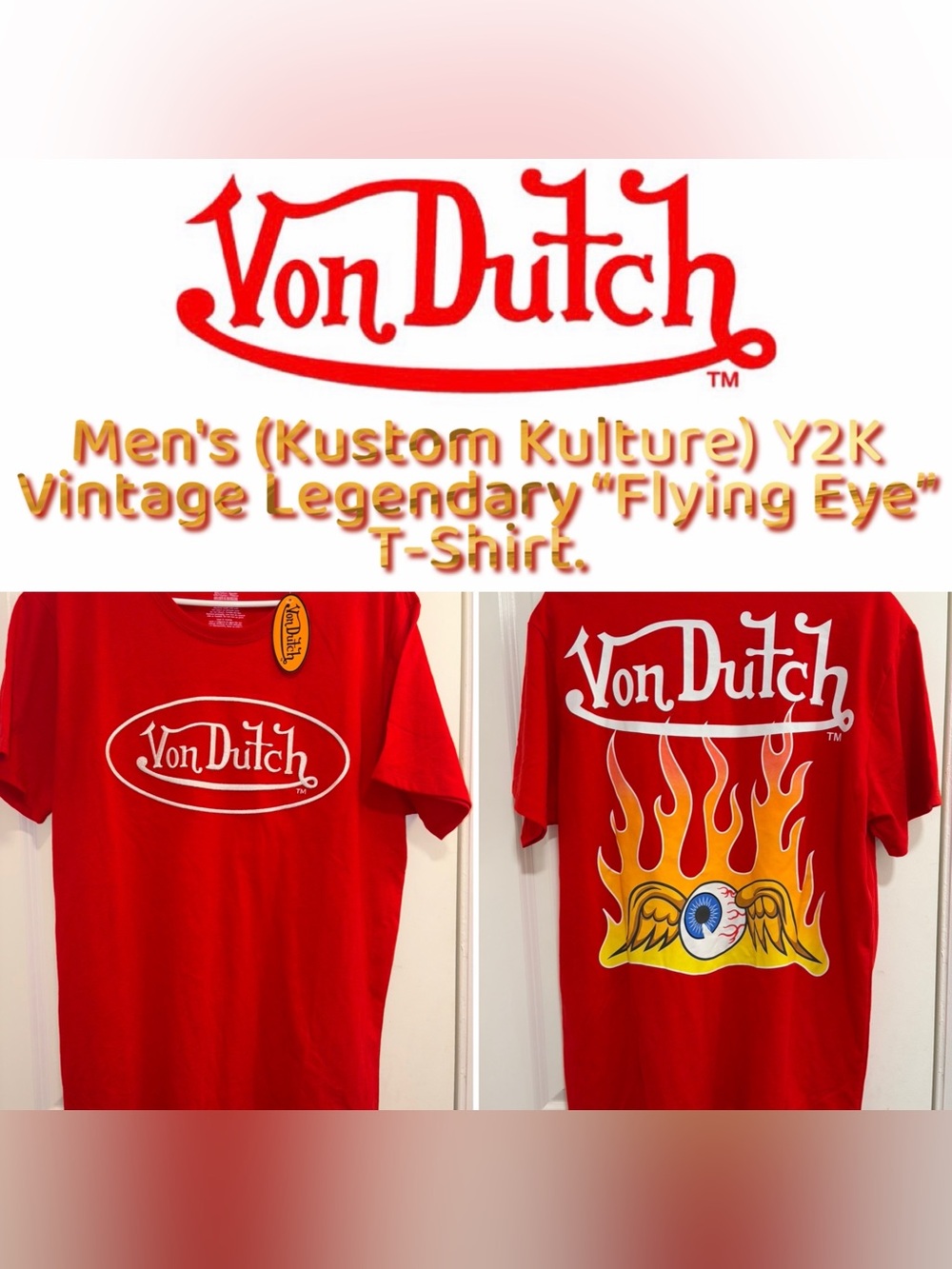 Von Dutch - “Legendary Flying Eye” Graphic T-Shirt for Men (Size: LG) - NWT